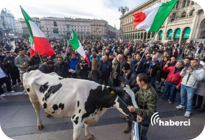 İtalya çiftçi protestosu